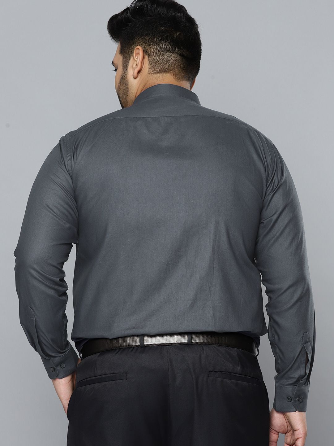 DENNISON Men Grey Smart Slim Fit Opaque Formal Shirt