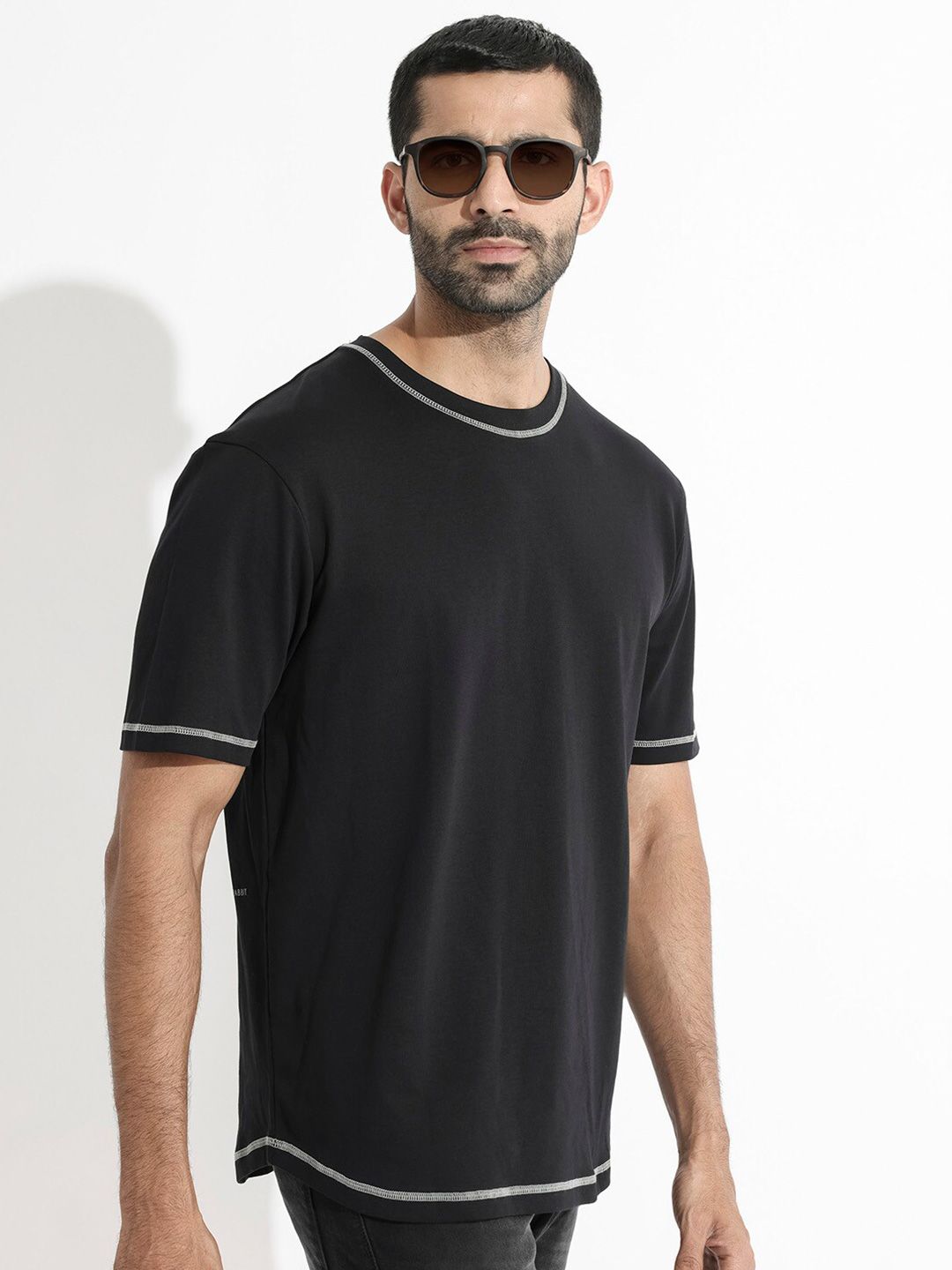 RARE RABBIT Men Rings-4 Slim Fit Solid Polo Collar Pure Cotton T-Shirt