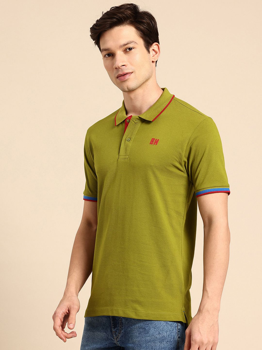 Being Human Polo Collar Pure Cotton T-shirt