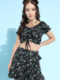 Berrylush Women Stylish Black Floral Dress