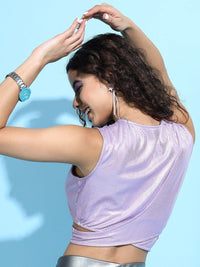 Tokyo Talkies Women Lavender Crop Top