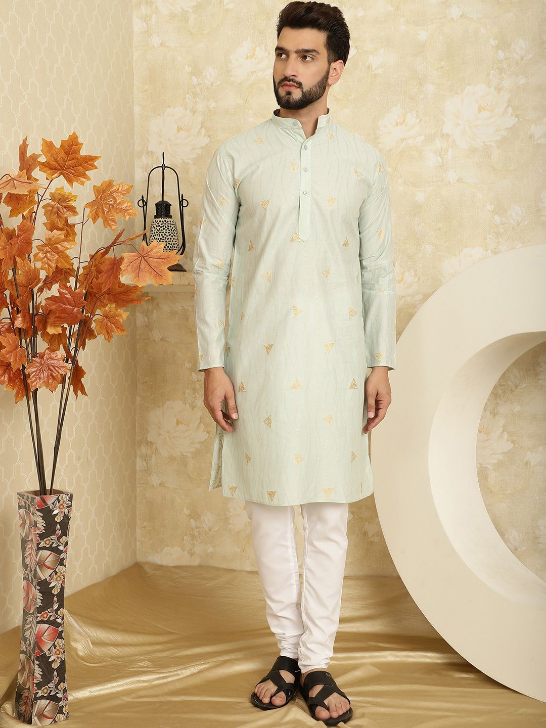 SOJANYA Bercetak Kurta Biasa dengan Churidar