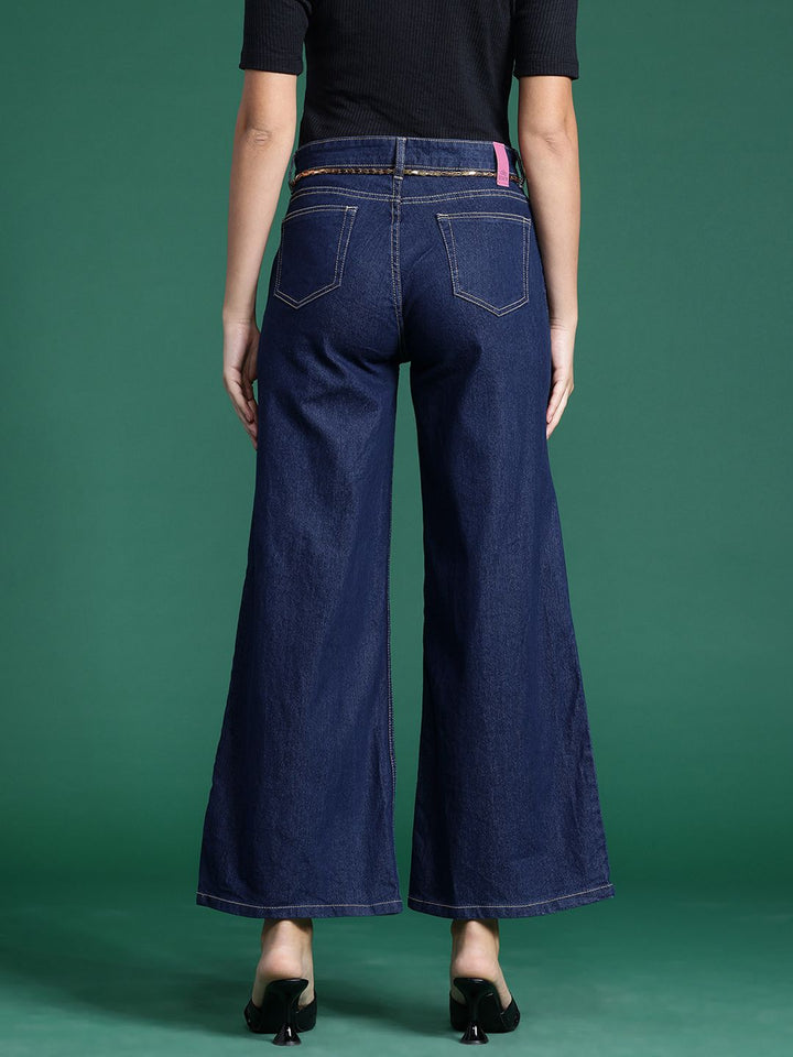 DressBerry Women Wide Leg Stretchable Jeans