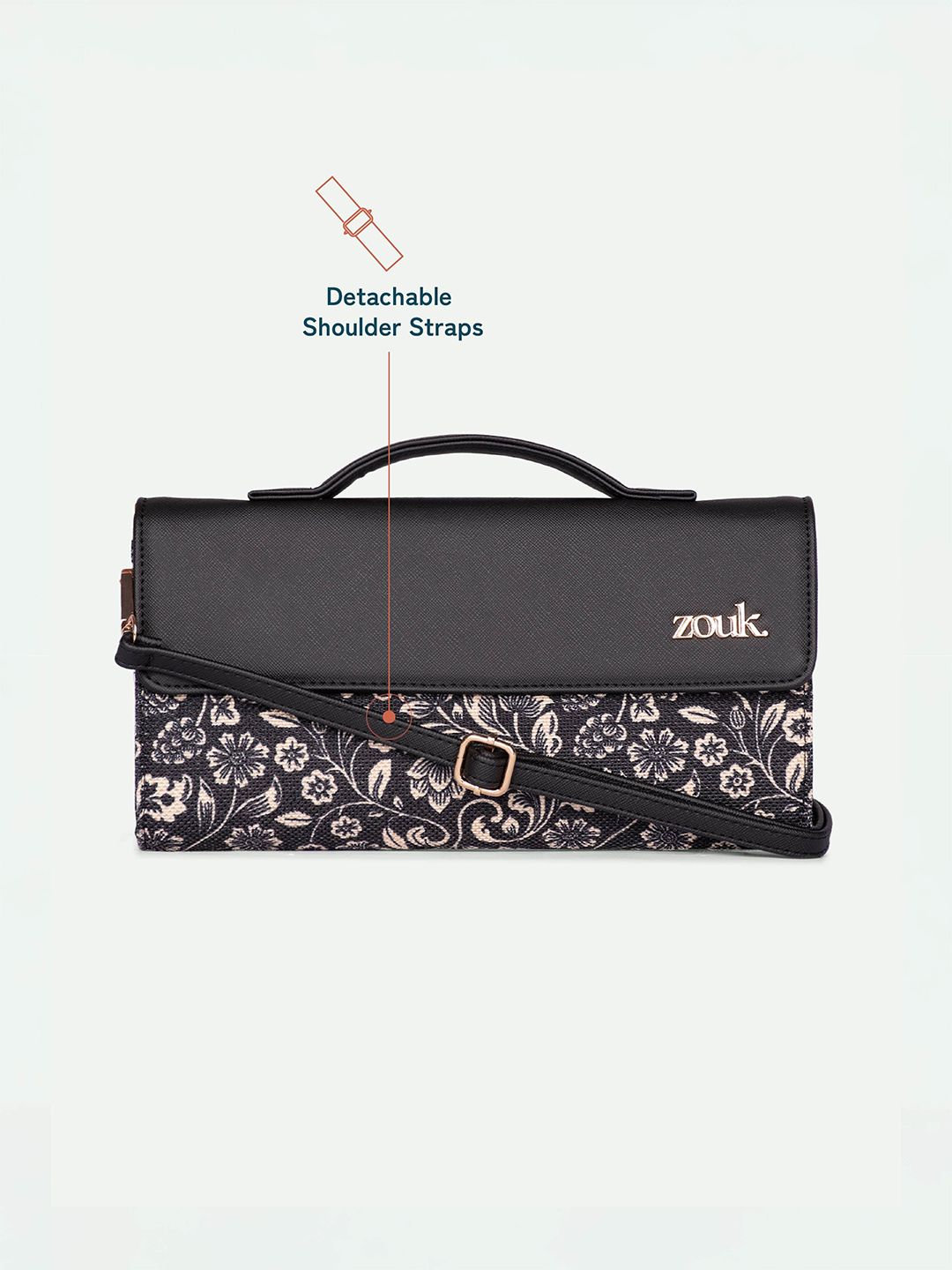 ZOUK Rhea Kapoor FloMotif Textured Water Resistant Jute Envelope Clutch