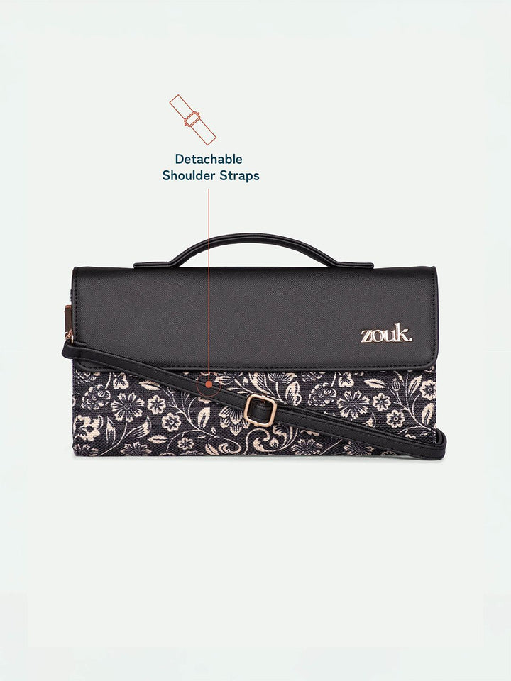 ZOUK Rhea Kapoor FloMotif Textured Water Resistant Jute Envelope Clutch
