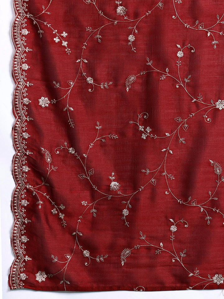 Indo Era Ethnic Motifs Embroidered Sequinned Kurta with Trousers & Dupatta