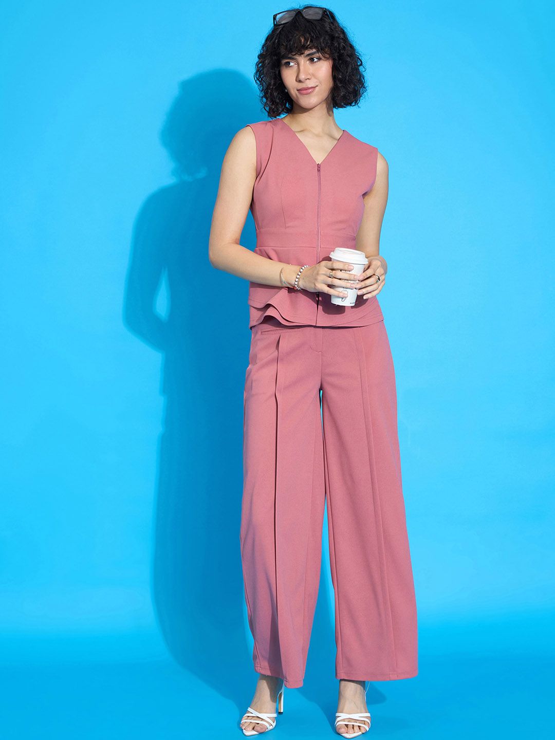 SASSAFRAS worklyf Women Straight Fit High-Rise Trousers