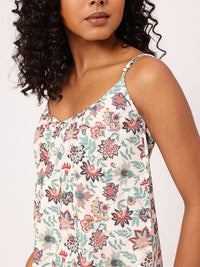 Dreamy Tropical Escape Shouldered With Style A-Line Mini Dress
