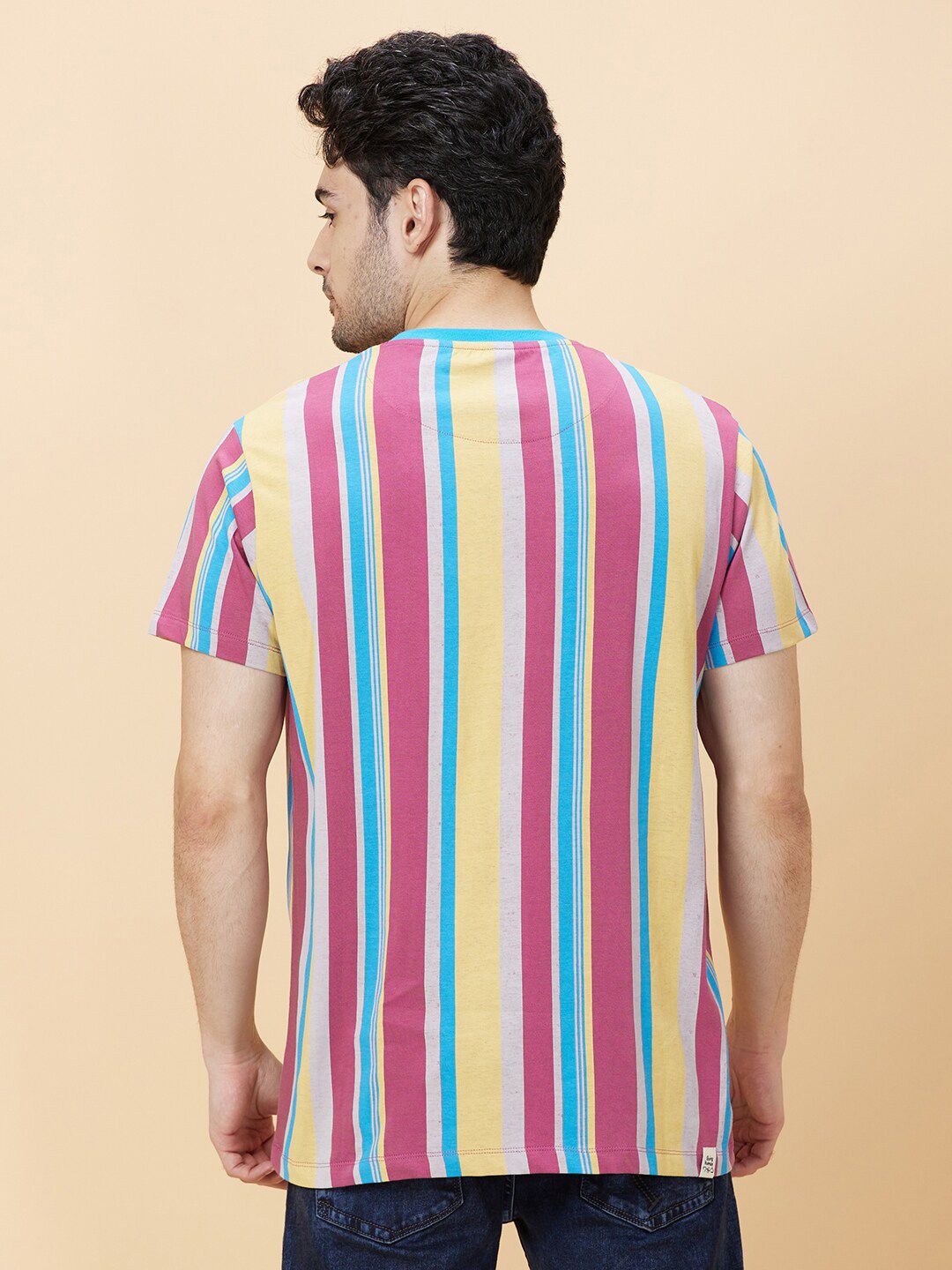Being Human Striped Cotton Slim Fit Casual T-shirt
