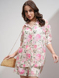 ESPYR By Tokyo Talkies Women Textured Jacquard Shirt Shorts Co-Ord Set