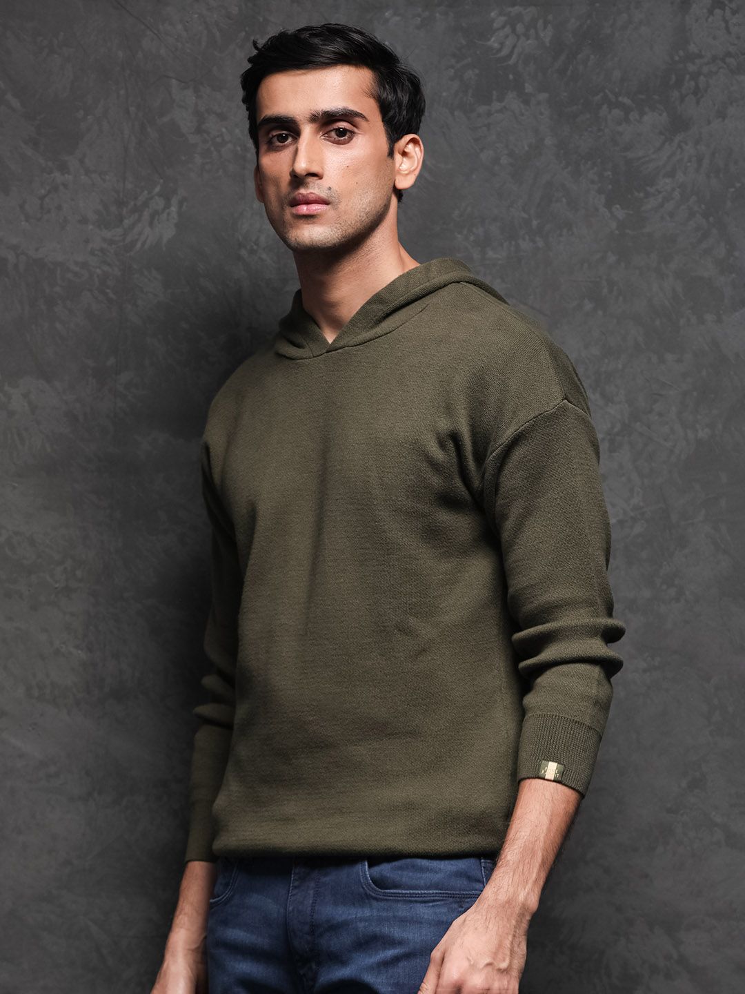 RARE RABBIT Men Zarr Slim Fit Hooded Sweatshirt