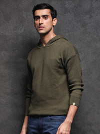 RARE RABBIT Men Zarr Slim Fit Hooded Sweatshirt