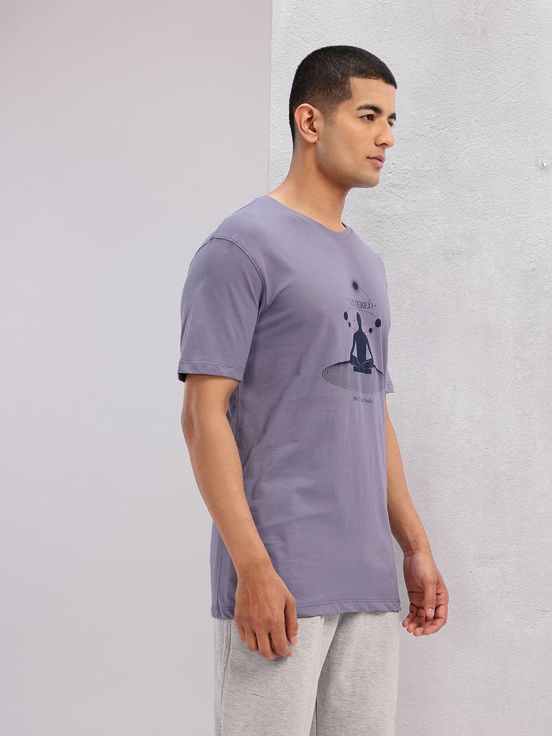 HRX by Hrithik Roshan Graphic Printed Pure Cotton Yoga T-shirt