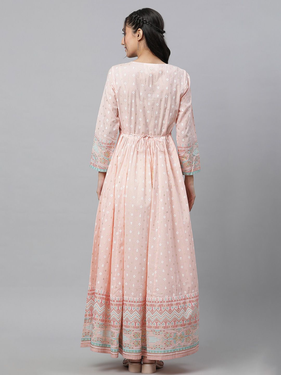AURELIA Peach-Coloured Formal Maxi Dress