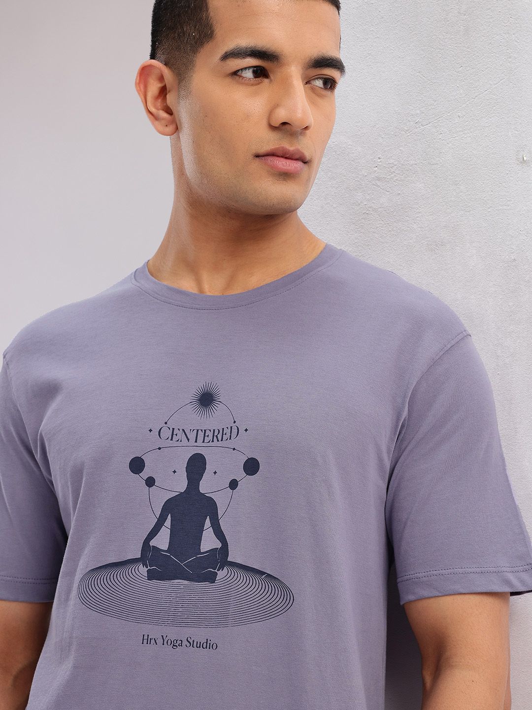 HRX by Hrithik Roshan Graphic Printed Pure Cotton Yoga T-shirt