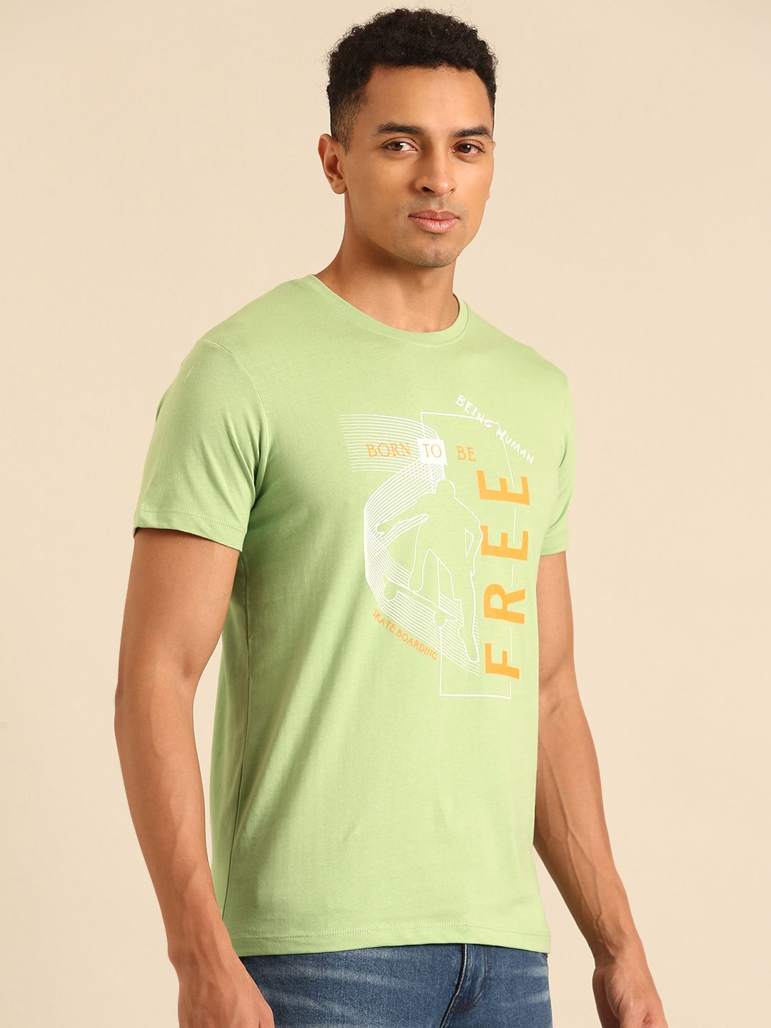 Being Human Printed Pure Cotton T-shirt