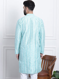 SOJANYA Kurta Lurus Kolar Band Sulam Bunga