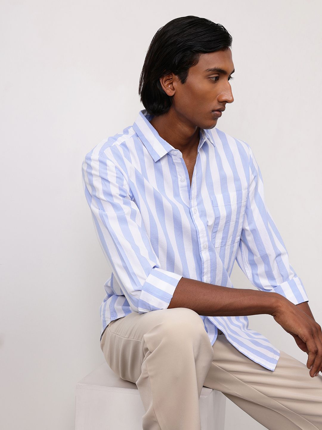 ether Men Classic Pure Cotton Striped Shirt