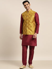SOJANYA Manadrin Collar Kurta with Churidar & Nehru Jacket