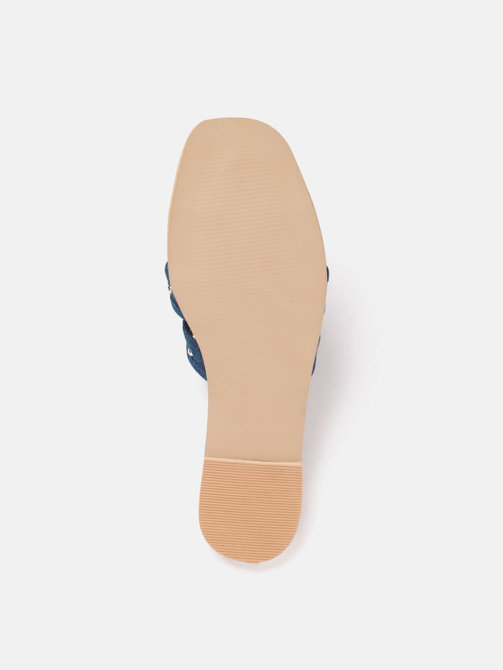 Lino Perros Women Metallic Detail Open Toe Flats