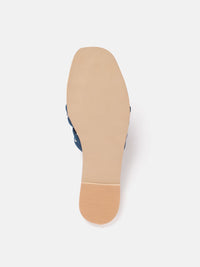 Lino Perros Women Metallic Detail Open Toe Flats