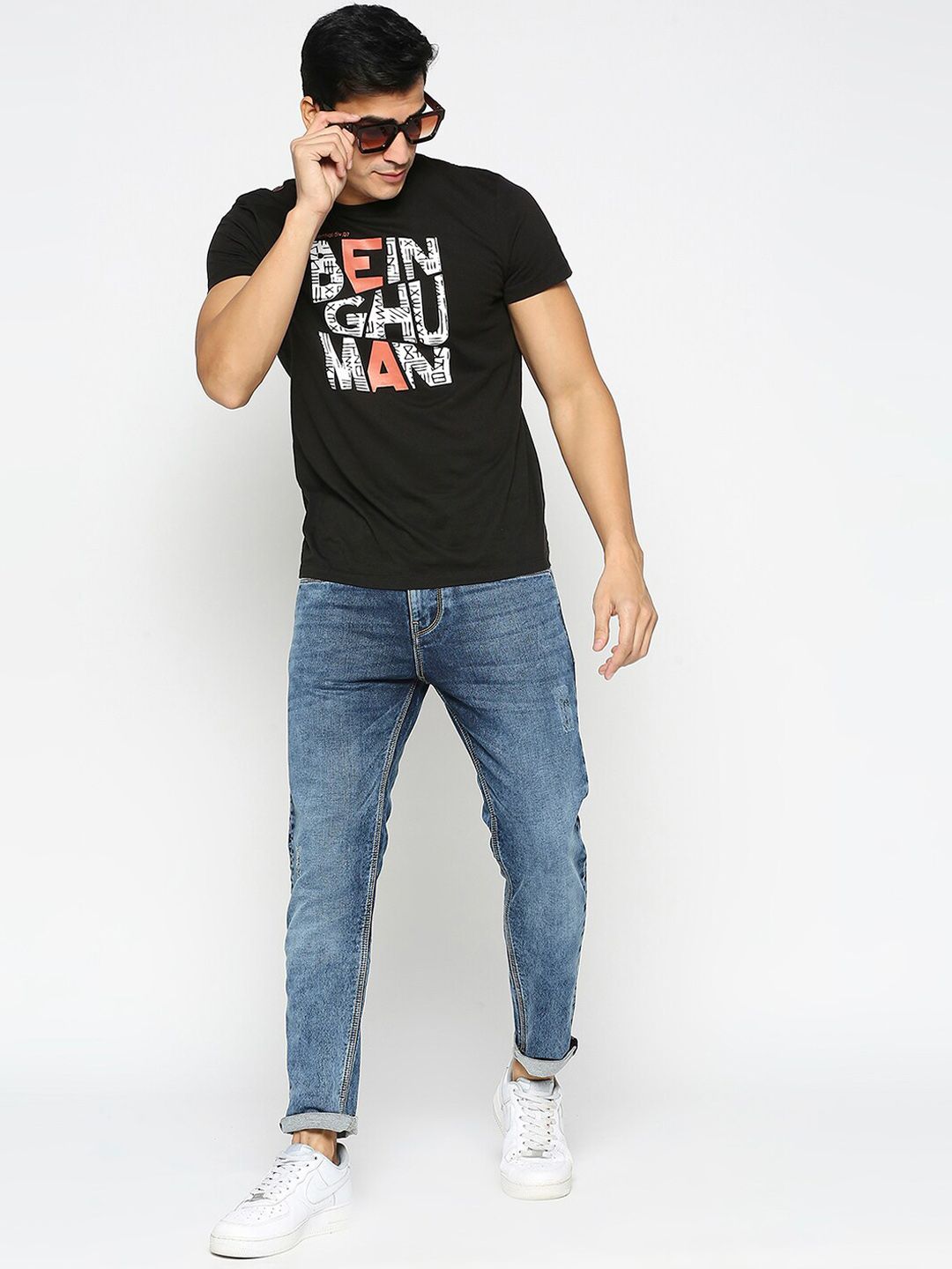 Being Human Men Clean Look Mid Rise Heavy Fade Jeans