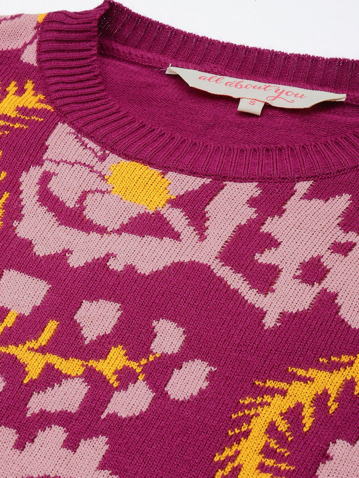 all about you Floral Self Design Pullover