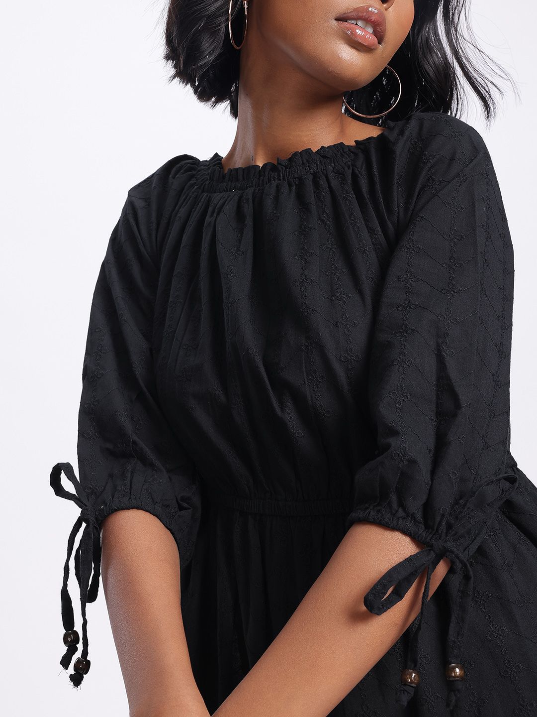DressBerry Broderie Galore Off-Shoulder A-Line Midi Dress
