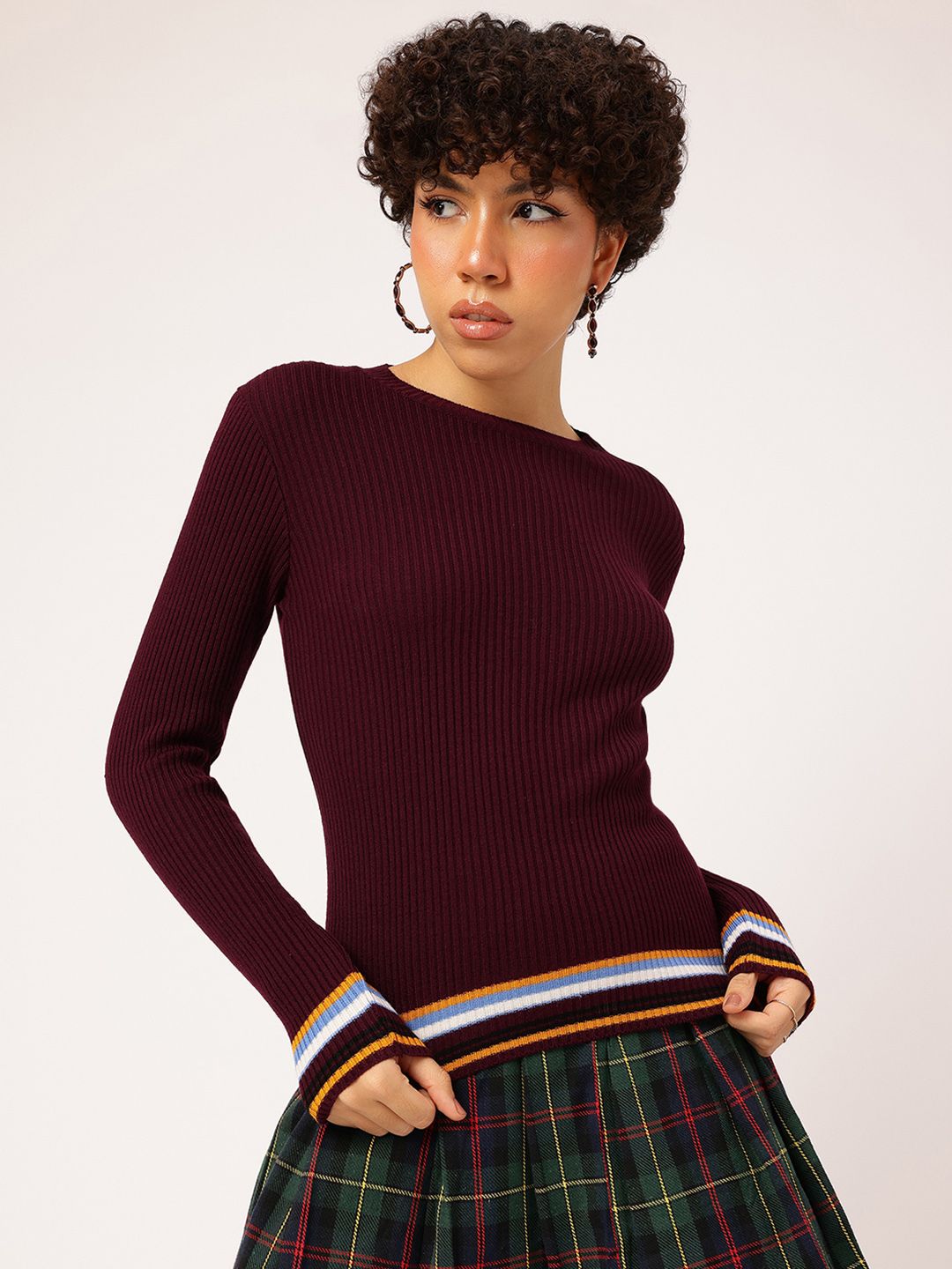 DressBerry Pure Acrylic Ribbed Pullover