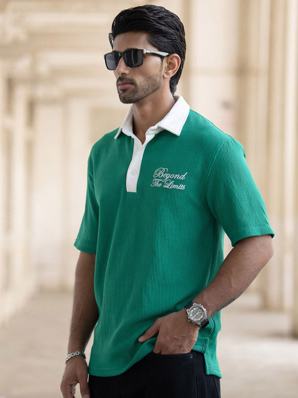 Powerlook Typography Printed Polo Collar T-shirt