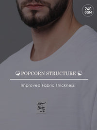 Difference of Opinion Men Solid Popcorn Structure Oversized Raglan T-Shirt