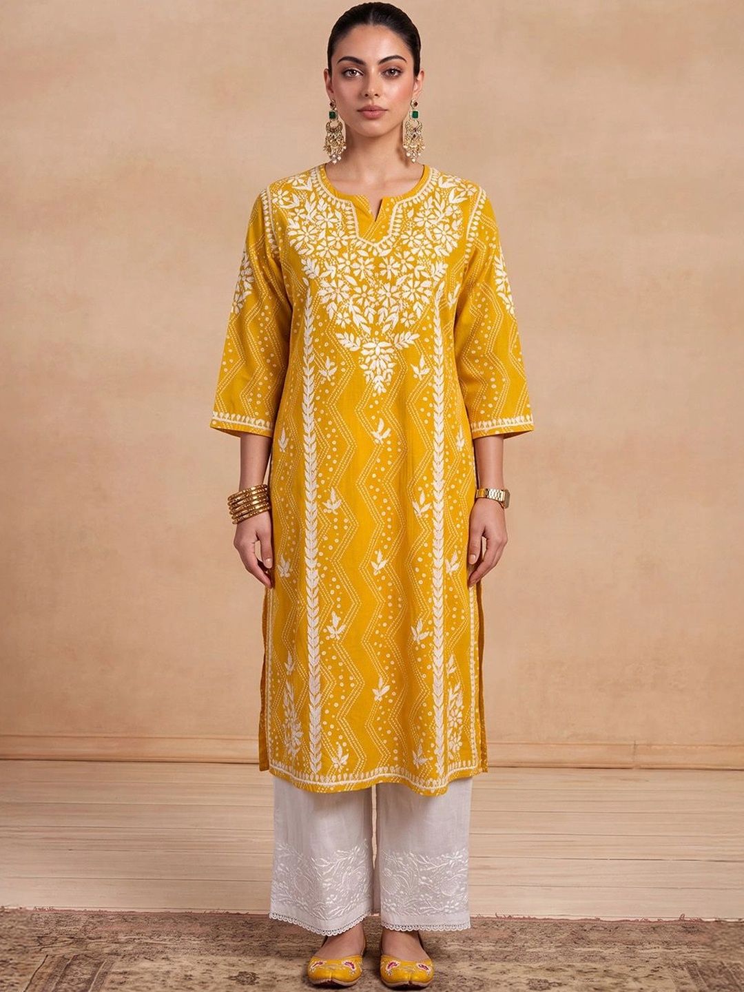 House of Chikankari Women Embroidered Chikankari Kurta