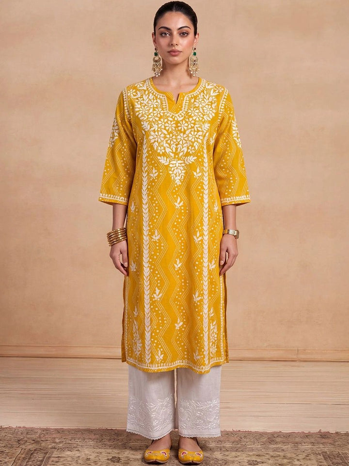 Rumah Wanita Chikankari Sulam Kurta Chikankari