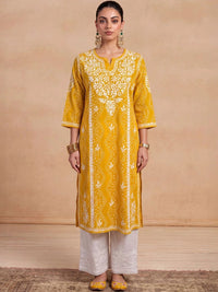 Rumah Wanita Chikankari Sulam Kurta Chikankari