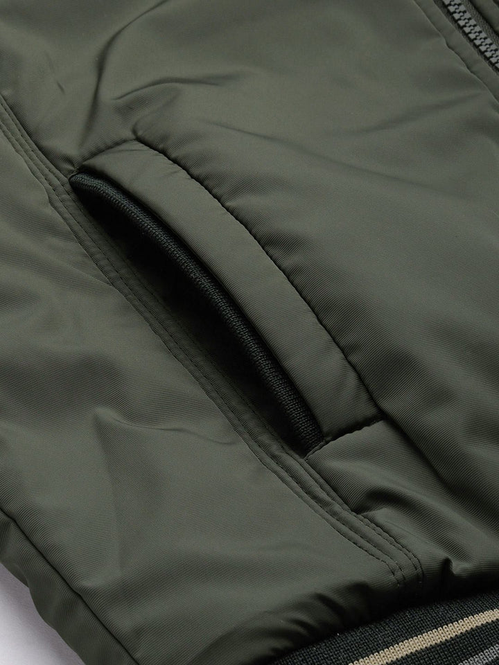 The Indian Garage Co Men Regular Fit Zip-Front Bomber Jacket