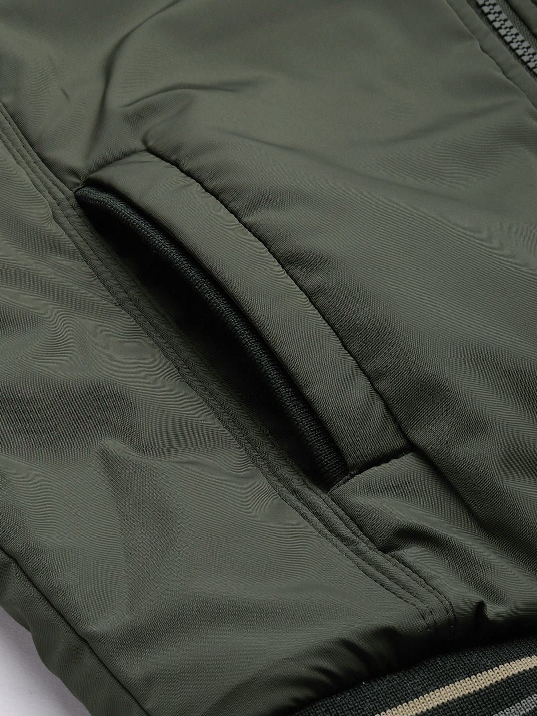 The Indian Garage Co Men Regular Fit Zip-Front Bomber Jacket