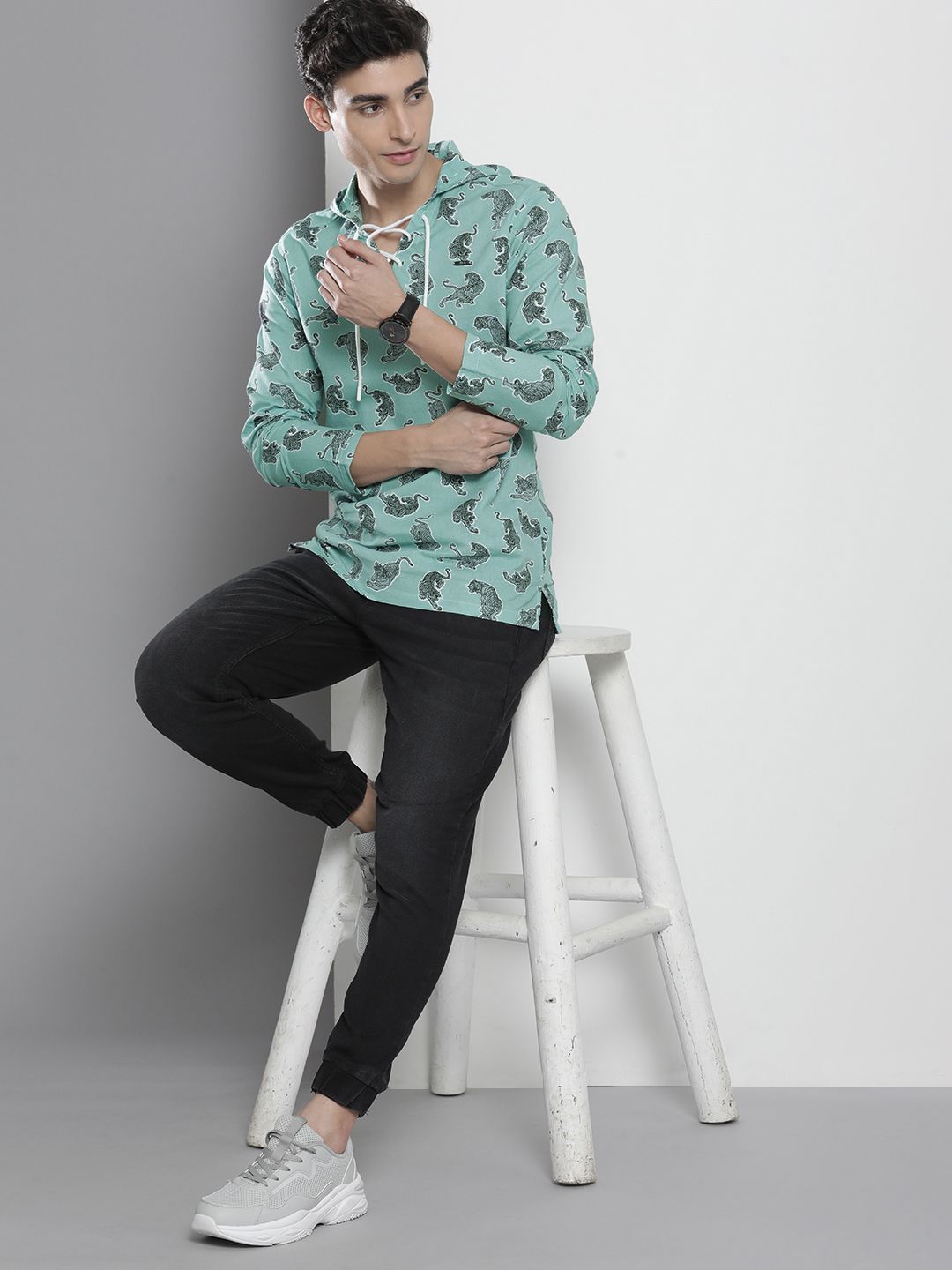 The Indian Garage Co Men Sea Green Printed T-shirt