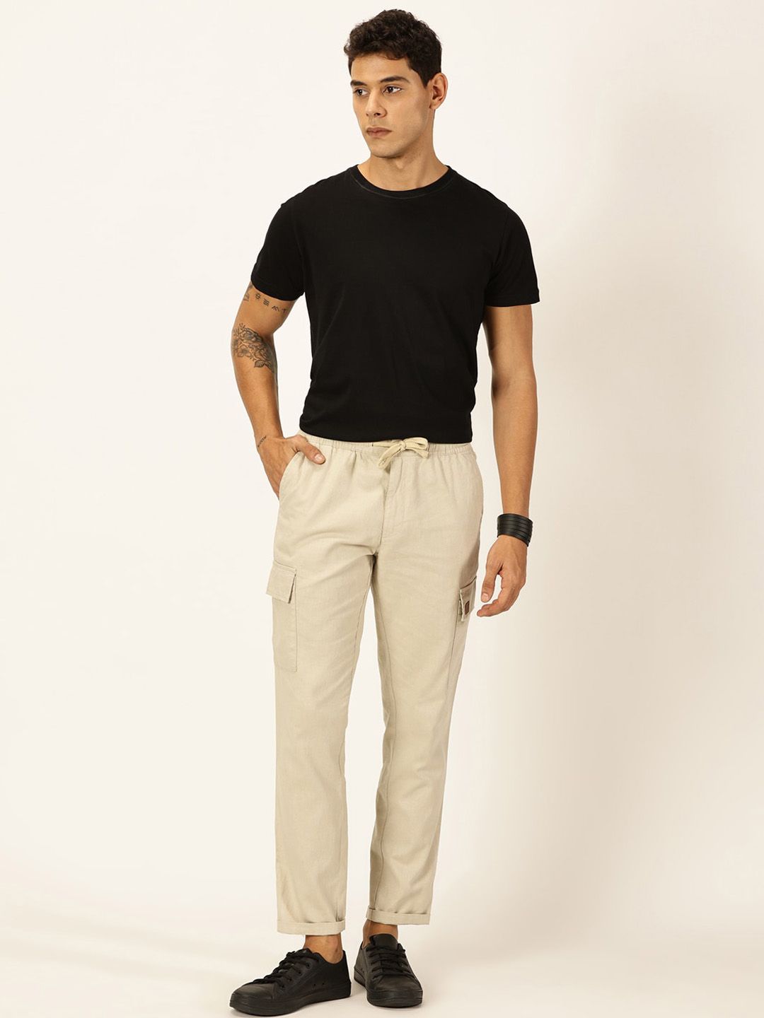 Thomas Scott Men Classic Cotton Linen Casual Trouser