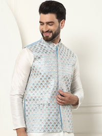 SOJANYA LUXE Men Embroidered Mandarin Collar Nehru Jackets