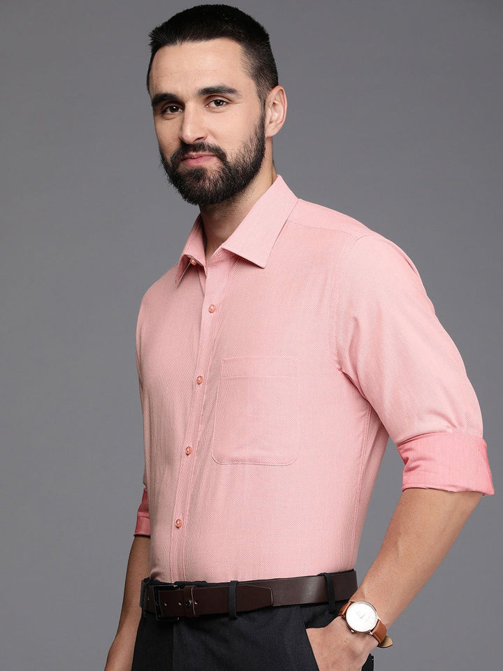 Raymond Pure Cotton Self Design Slim Fit Opaque Formal Shirt