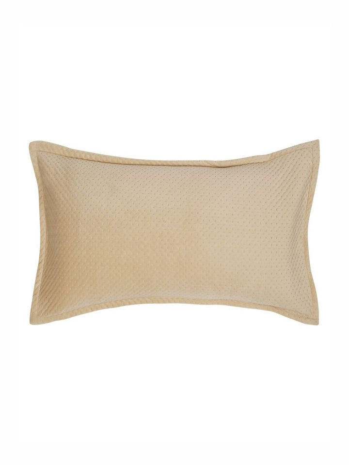 HOSTA HOMES Cream Coloured 2 Pieces Self Design Rectangle Shaped Pillow Covers