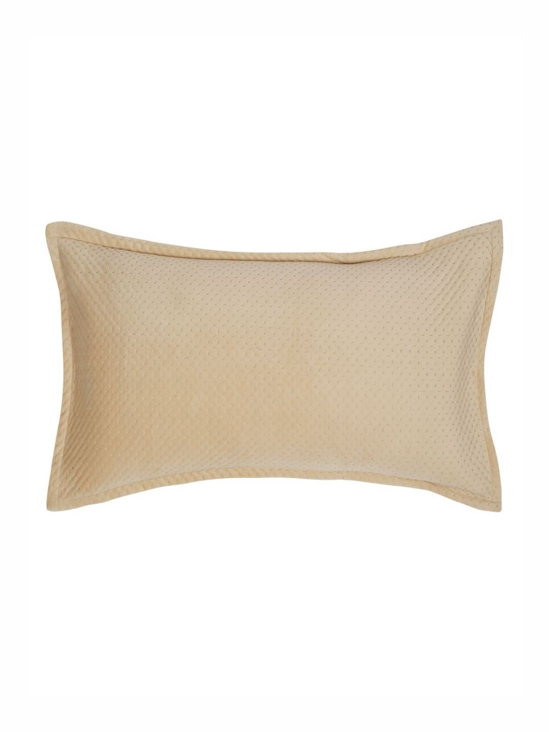 HOSTA HOMES Cream Coloured 2 Pieces Self Design Rectangle Shaped Pillow Covers