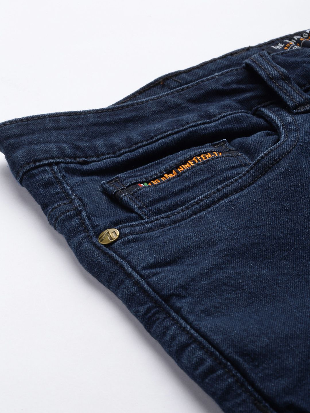 The Indian Garage Co Men Slim Fit Heavy Fade Stretchable Jeans