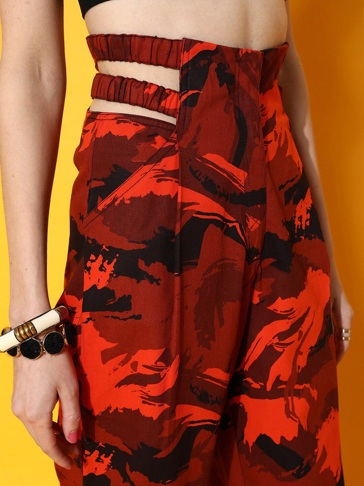 STREET 9 Women Orange Conversational Trousers