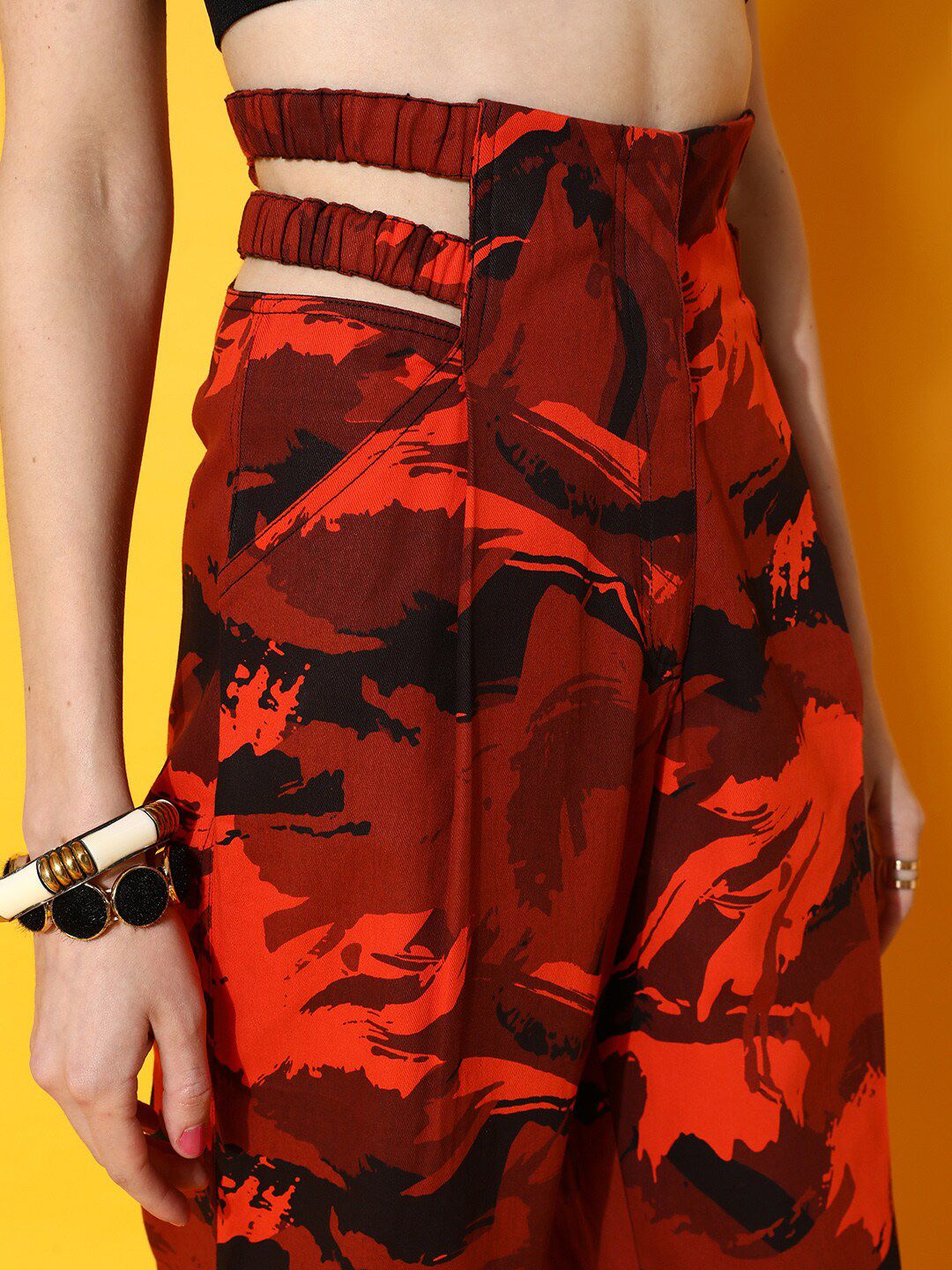 STREET 9 Women Orange Conversational Trousers