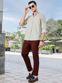Thomas Scott Men Premium Fit Button-Down Collar Textured Casual Shirt