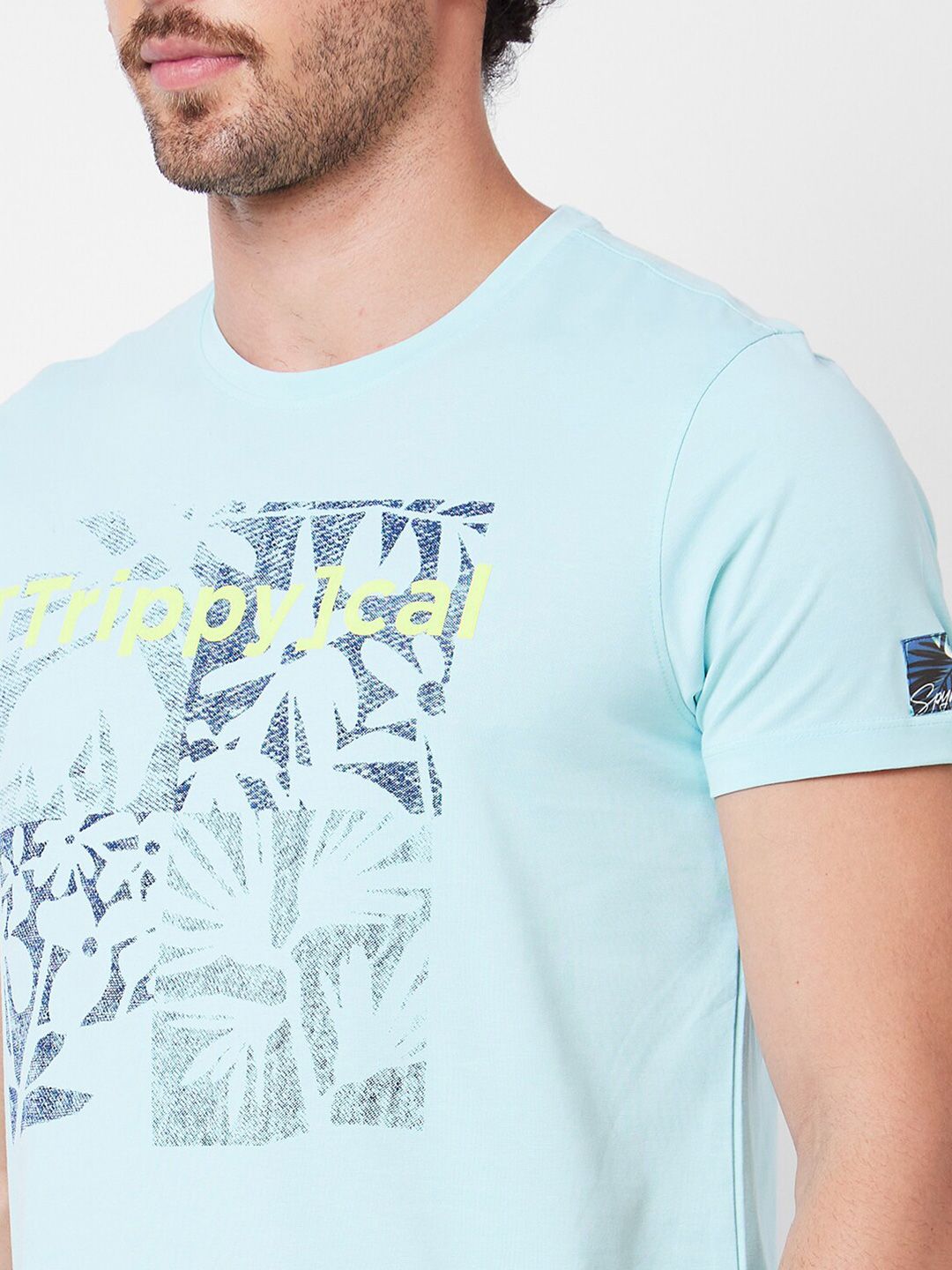 SPYKAR Typography Printed Cotton Slim Fit T-shirt