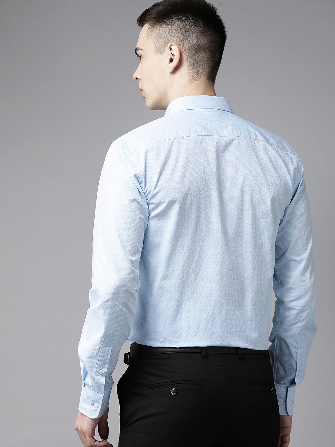 Park Avenue Pure Cotton Self-Design Slim Fit Formal Shirt