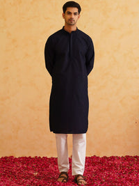 SOJANYA Geometric Embroidered Mandarin Collar Thread Work Straight Kurta