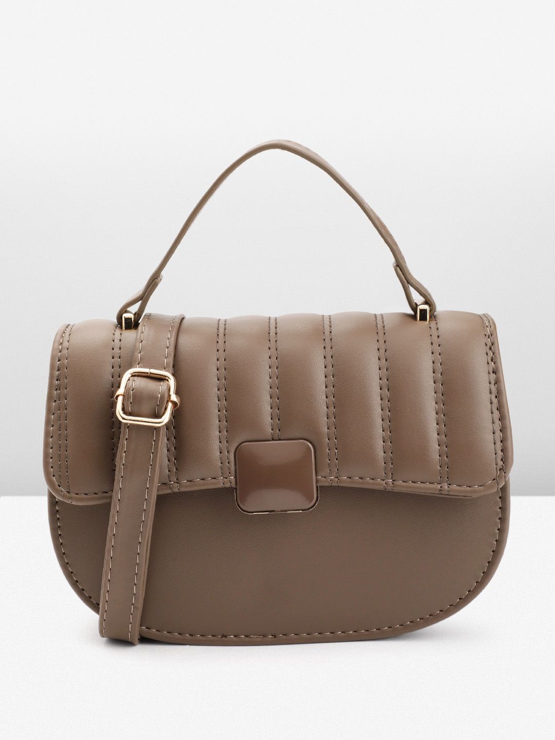 DressBerry Quilted Structured Satchel